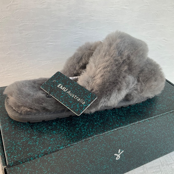 EMU Australia Mayberry Natural Sheepskin Slipper in Charcoal Sz 9 (fits … - Picture 15 of 16